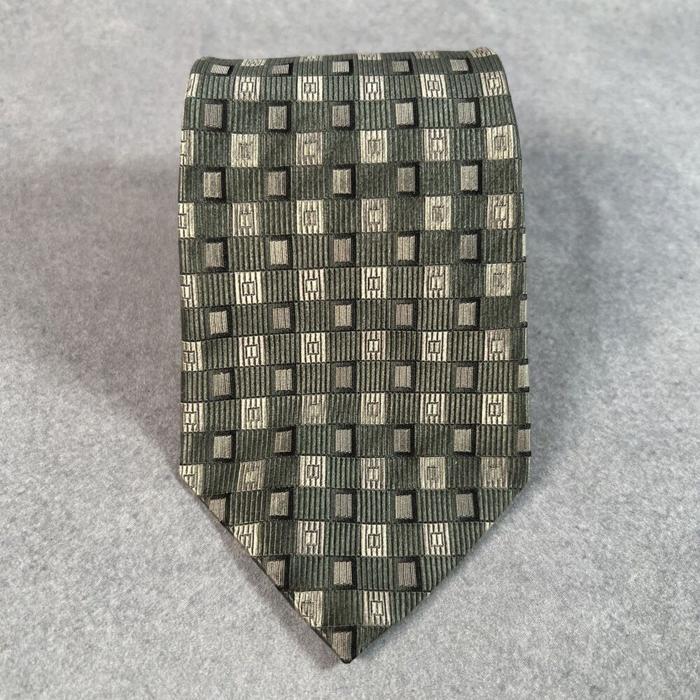 Stafford Sage Green Squares Geometric Men’s Tie USA